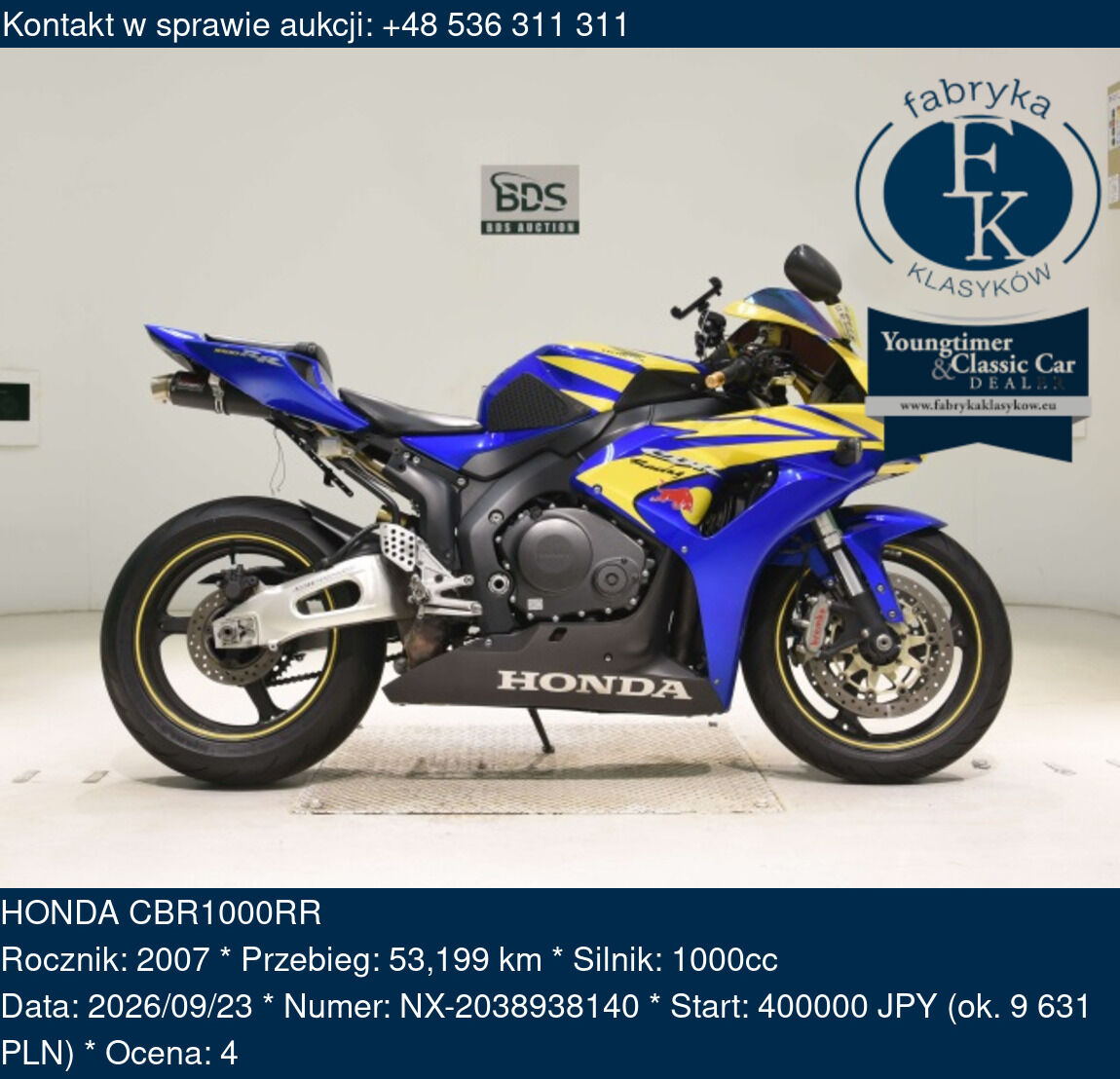 HONDA CBR1000RR 2007 - zdjęcie 2