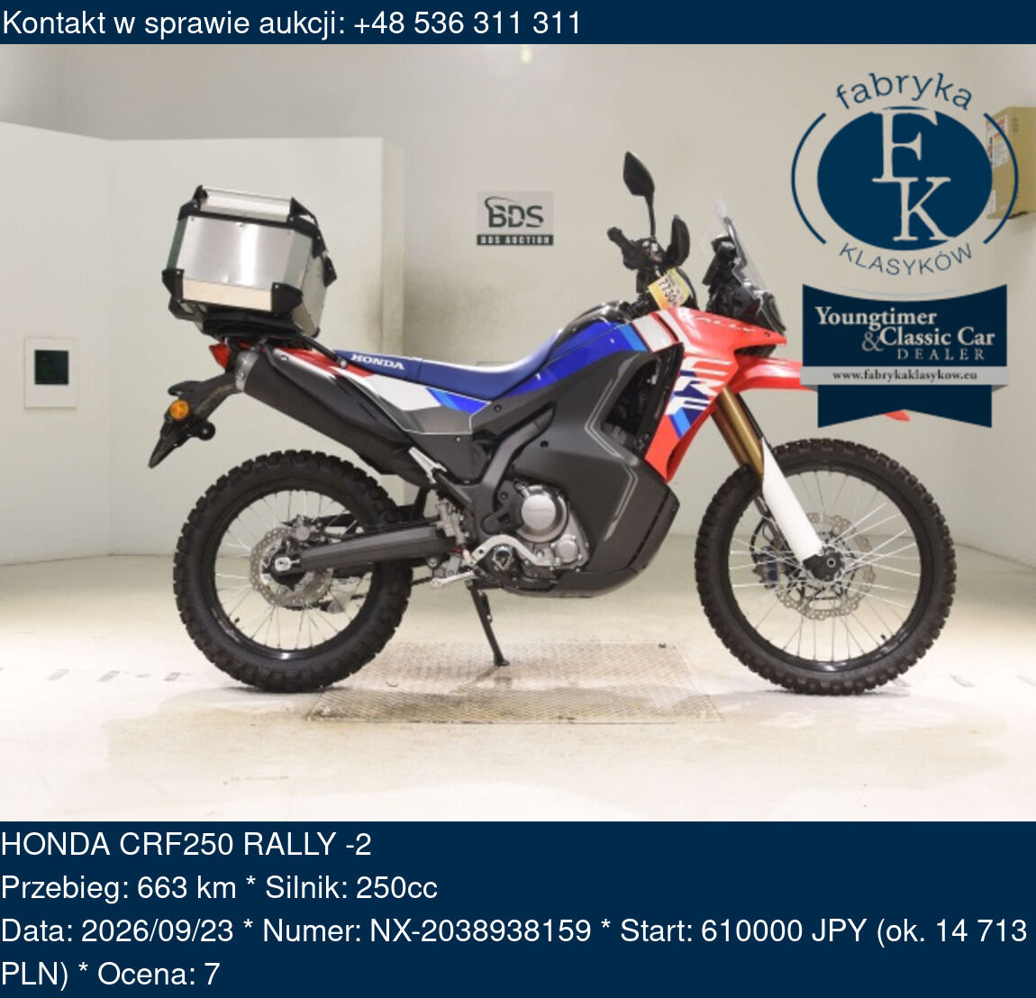 HONDA CRF250 RALLY -2  - zdjęcie 2