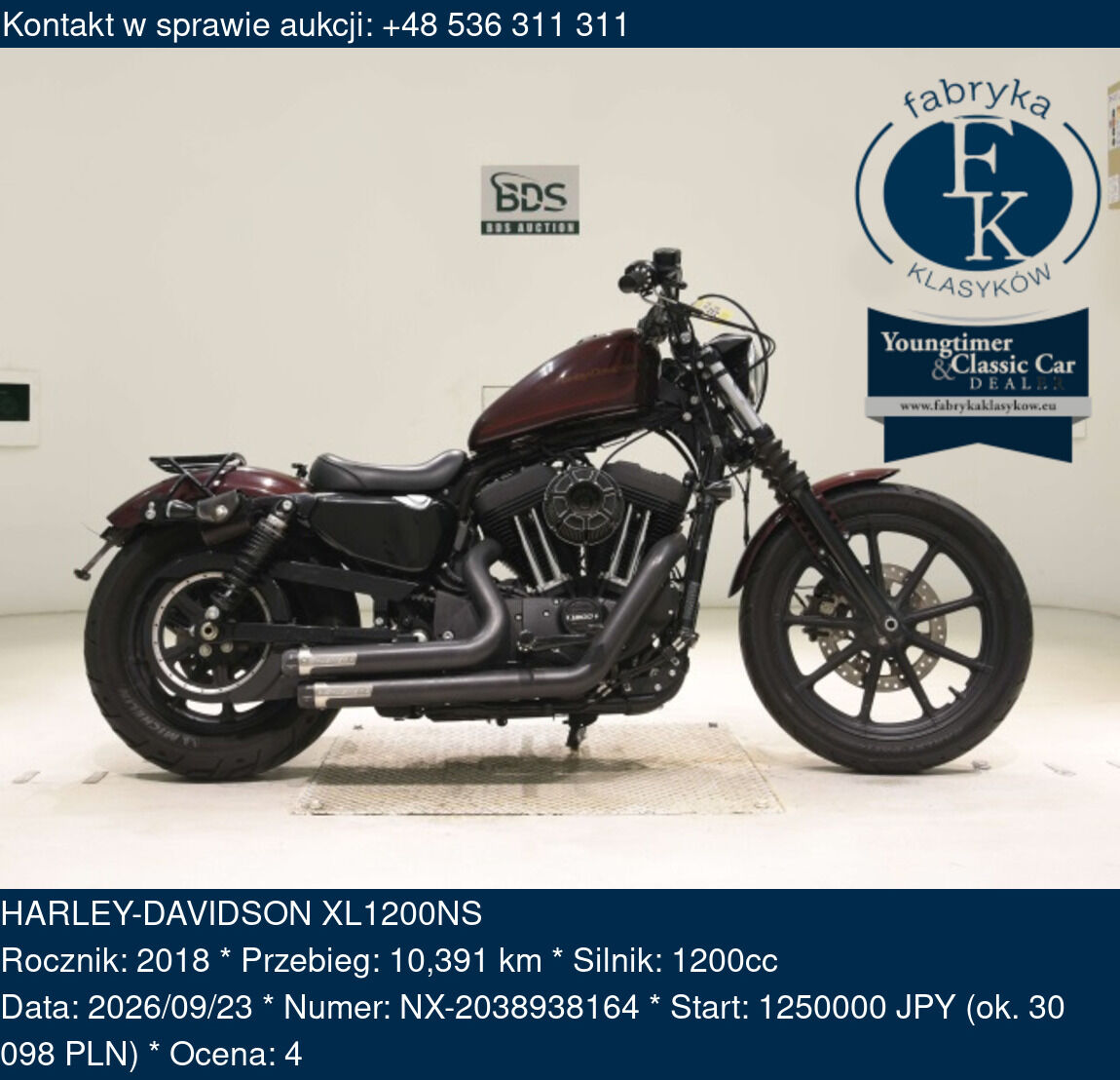 HARLEY-DAVIDSON XL1200NS 2018 - zdjęcie 2