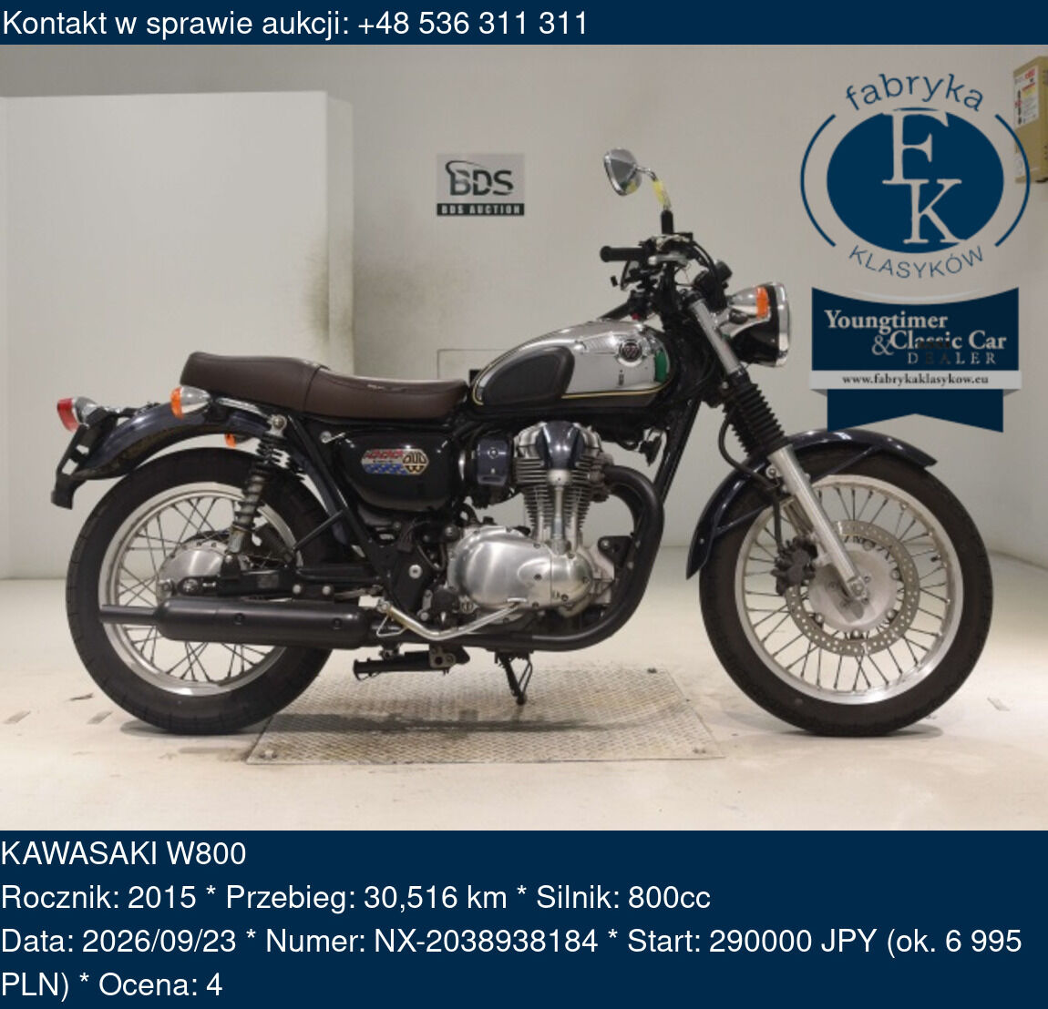 KAWASAKI W800 2015 - zdjęcie 2