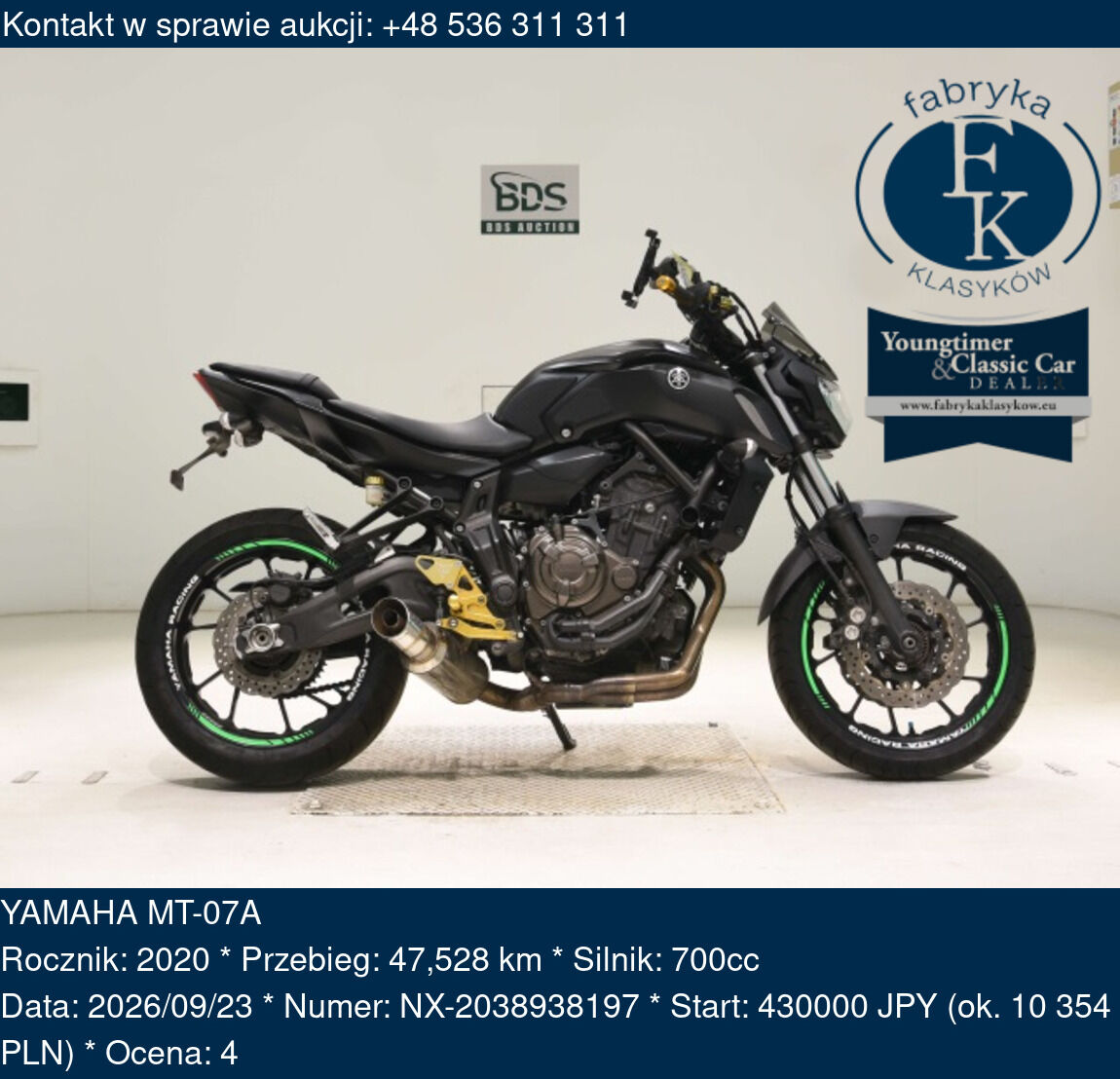 YAMAHA MT-07A 2020 - zdjęcie 2
