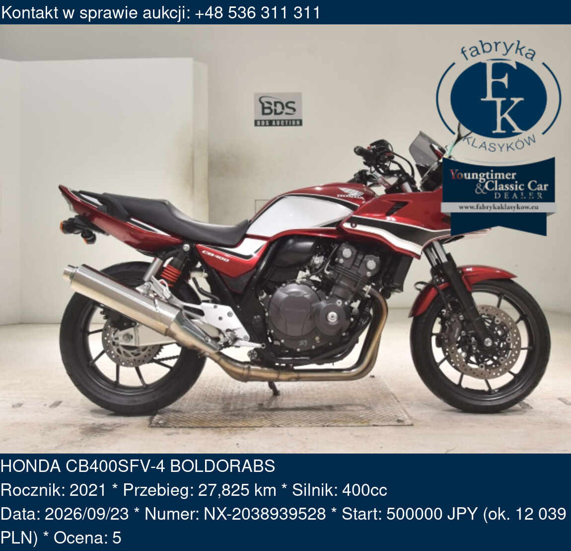 HONDA CB400SFV-4 BOLDORABS 2021 - zdjęcie 2