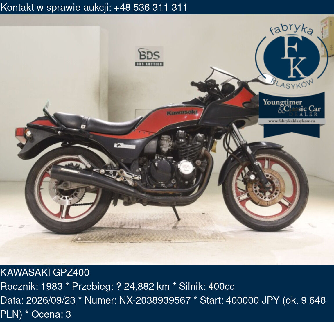 KAWASAKI GPZ400 1983 - zdjęcie 2