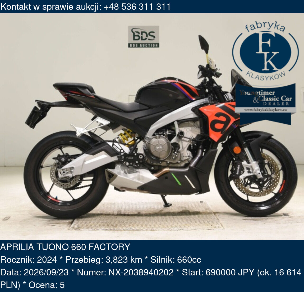 APRILIA TUONO 660 FACTORY 2024 - zdjęcie 2