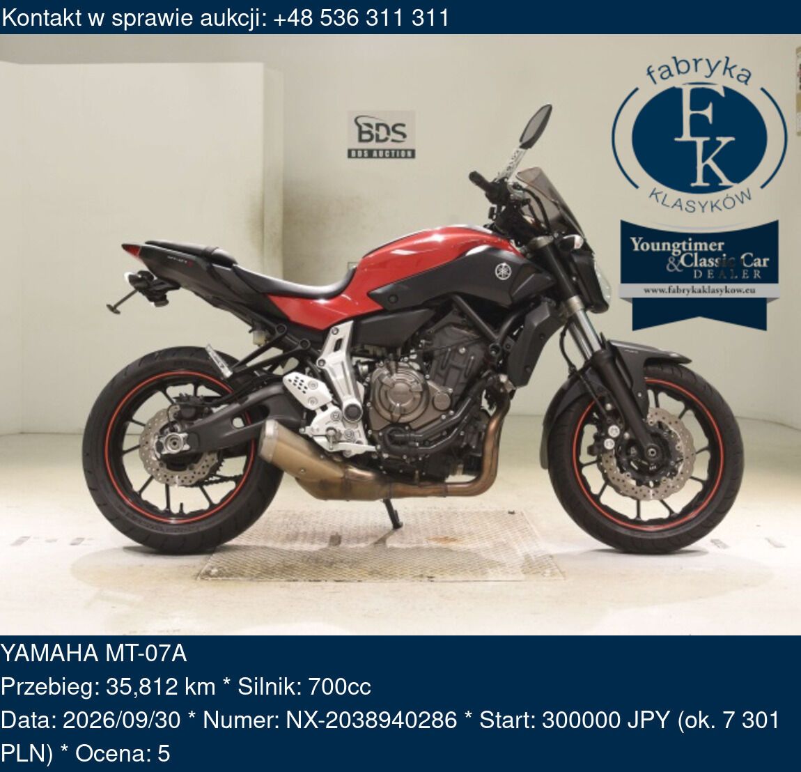 YAMAHA MT-07A  - zdjęcie 2