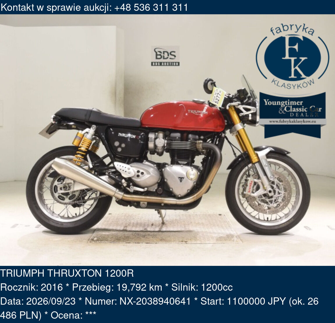 TRIUMPH THRUXTON 1200R 2016 - zdjęcie 2