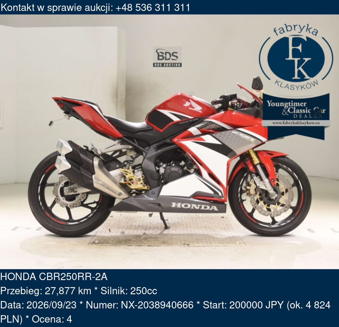 HONDA CBR250RR-2A  - zdjęcie 2