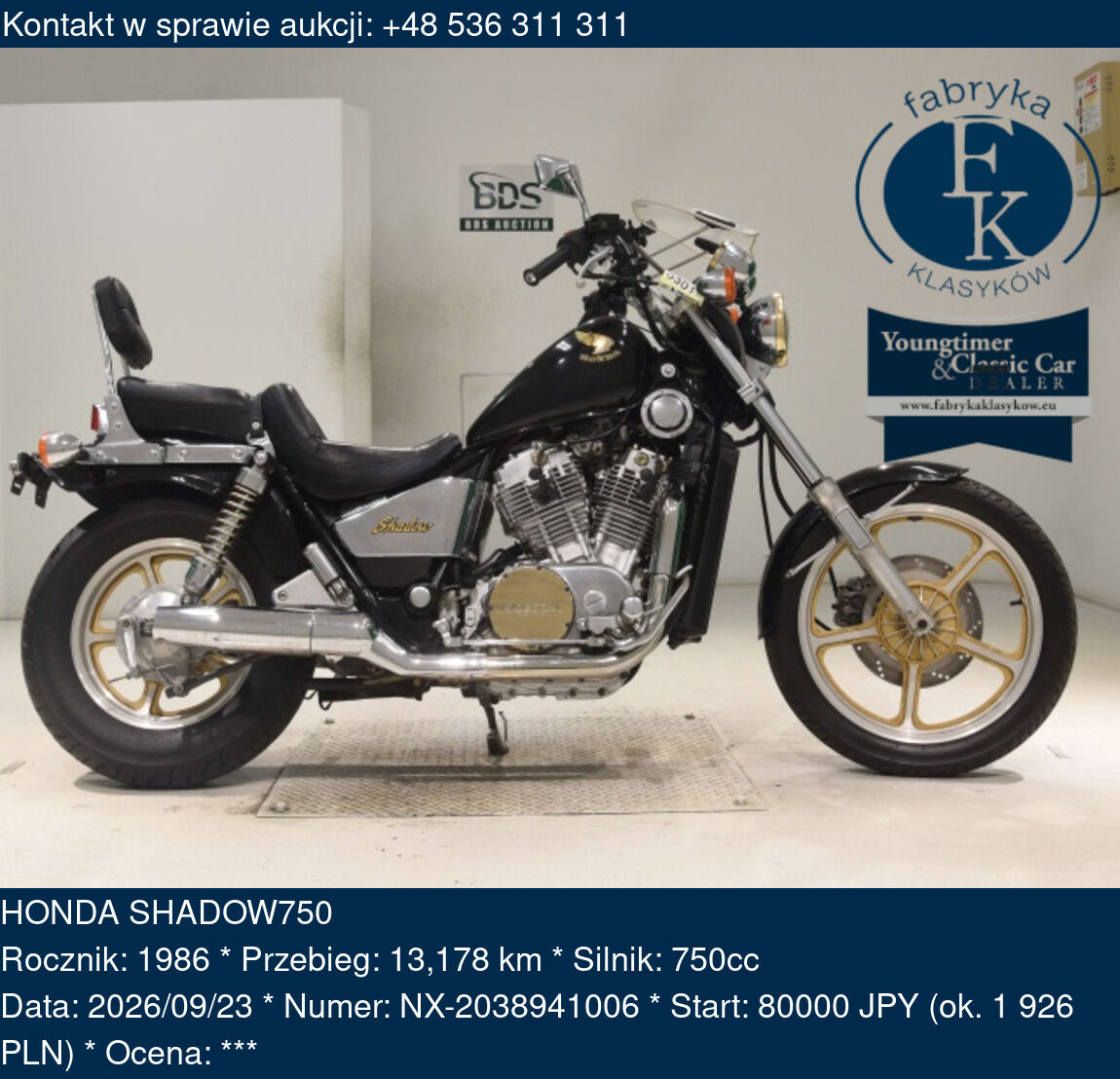 HONDA SHADOW750 1986 - zdjęcie 2