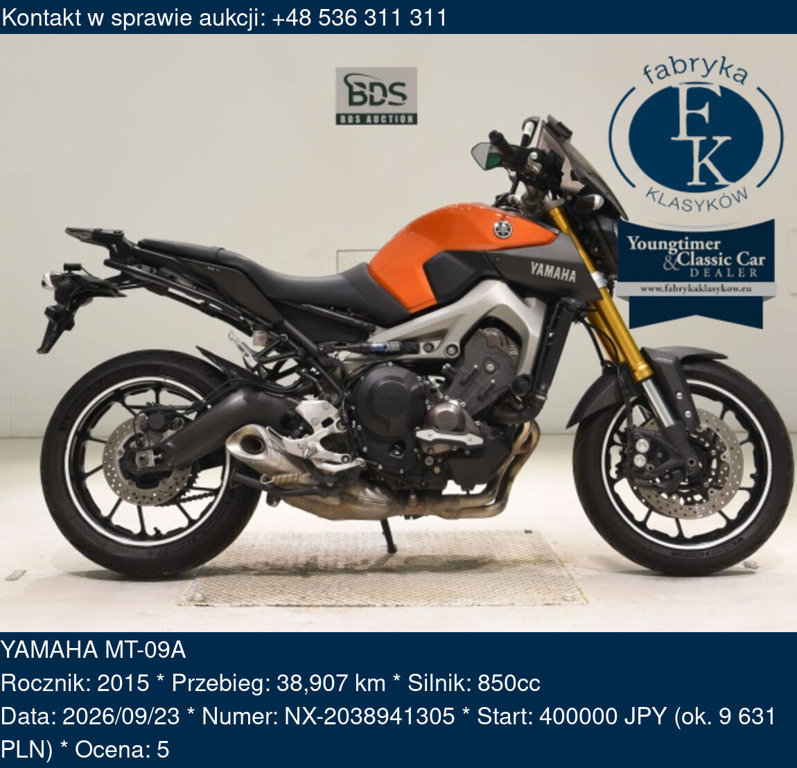 YAMAHA MT-09A 2015 - zdjęcie 2