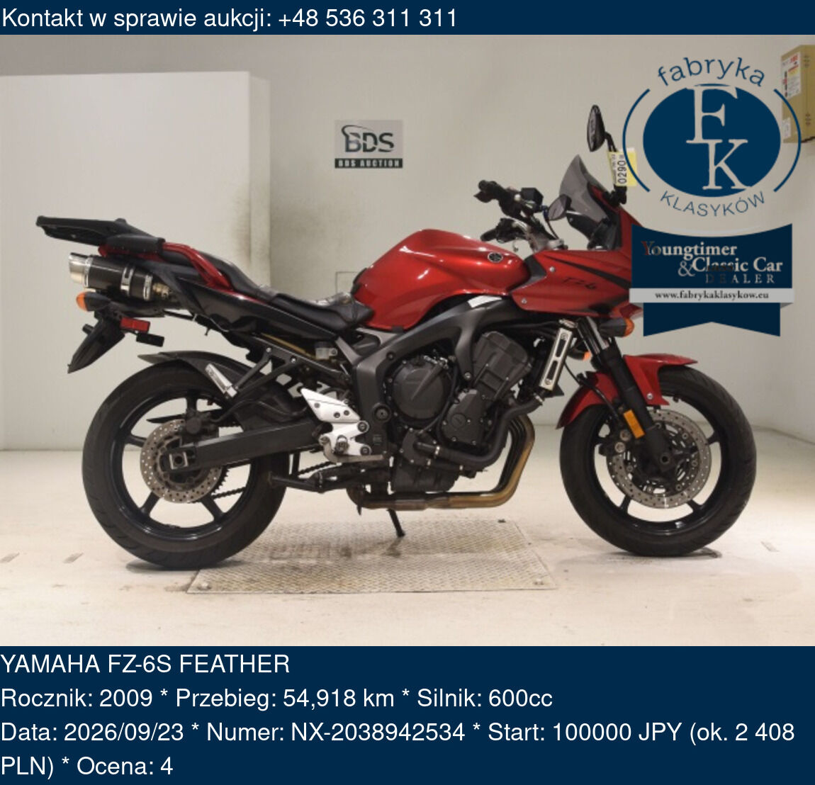 YAMAHA FZ-6S FEATHER 2009 - zdjęcie 2