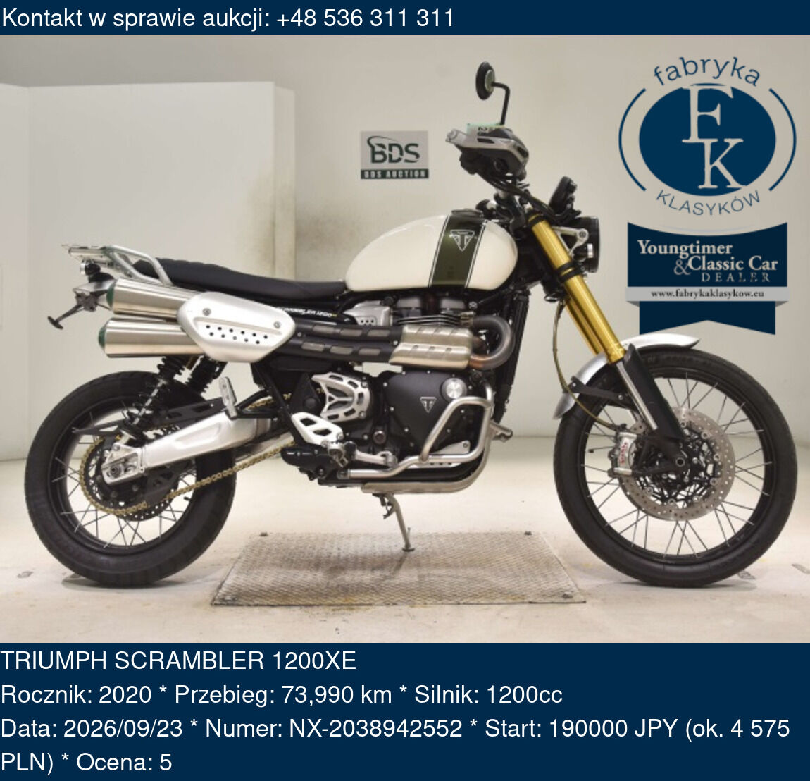 TRIUMPH SCRAMBLER 1200XE 2020 - zdjęcie 2