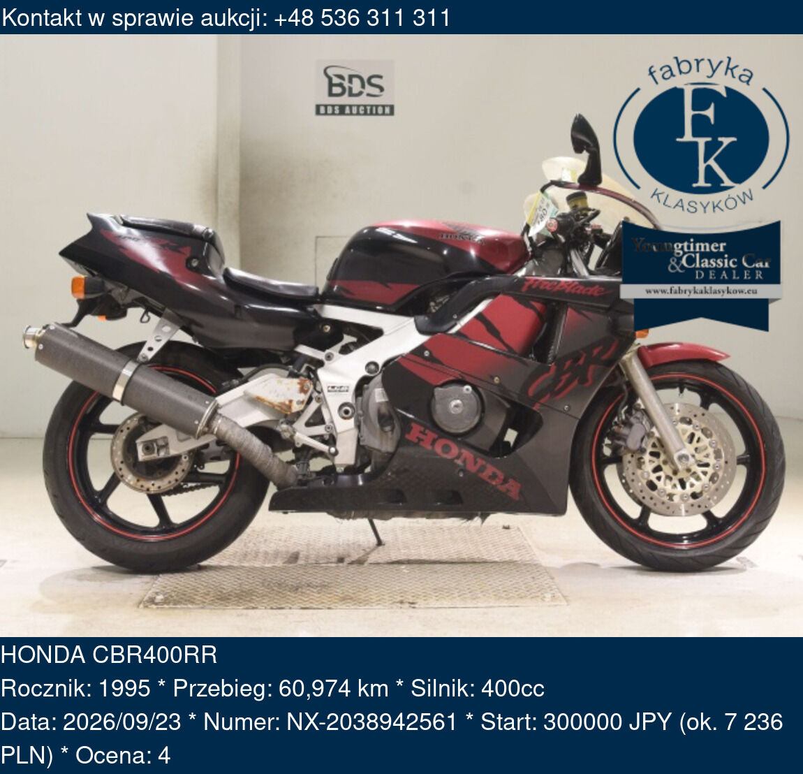 HONDA CBR400RR 1995 - zdjęcie 2