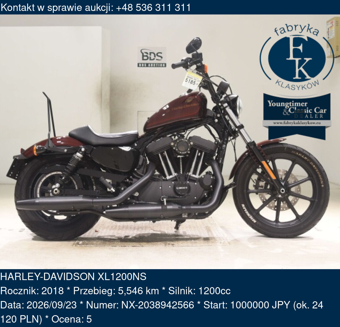 HARLEY-DAVIDSON XL1200NS 2018 - zdjęcie 2
