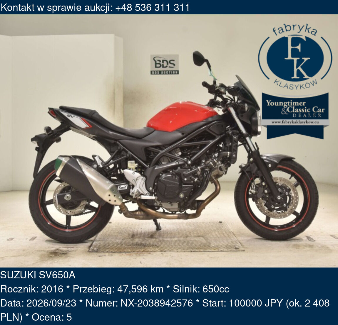 SUZUKI SV650A 2016 - zdjęcie 2