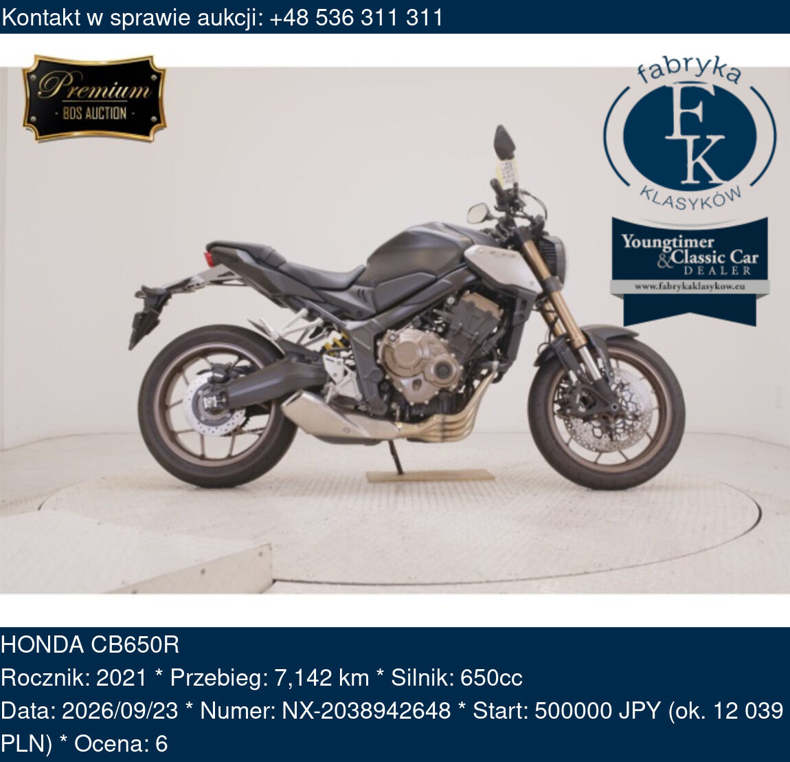 HONDA CB650R 2021 - zdjęcie 2
