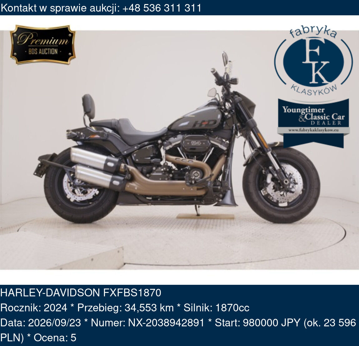 HARLEY-DAVIDSON FXFBS1870 2024 - zdjęcie 2
