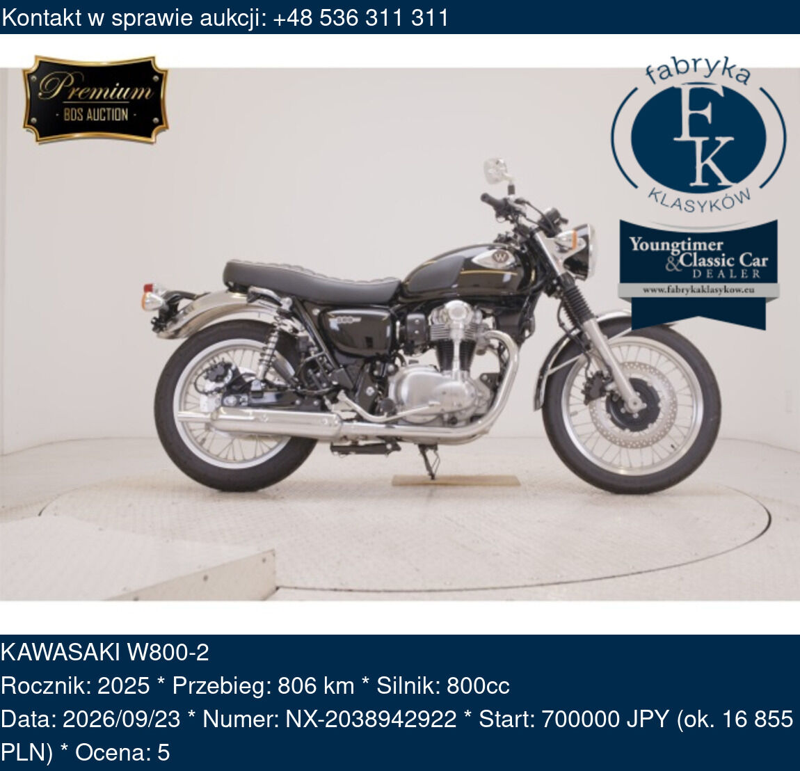 KAWASAKI W800-2 2025 - zdjęcie 2