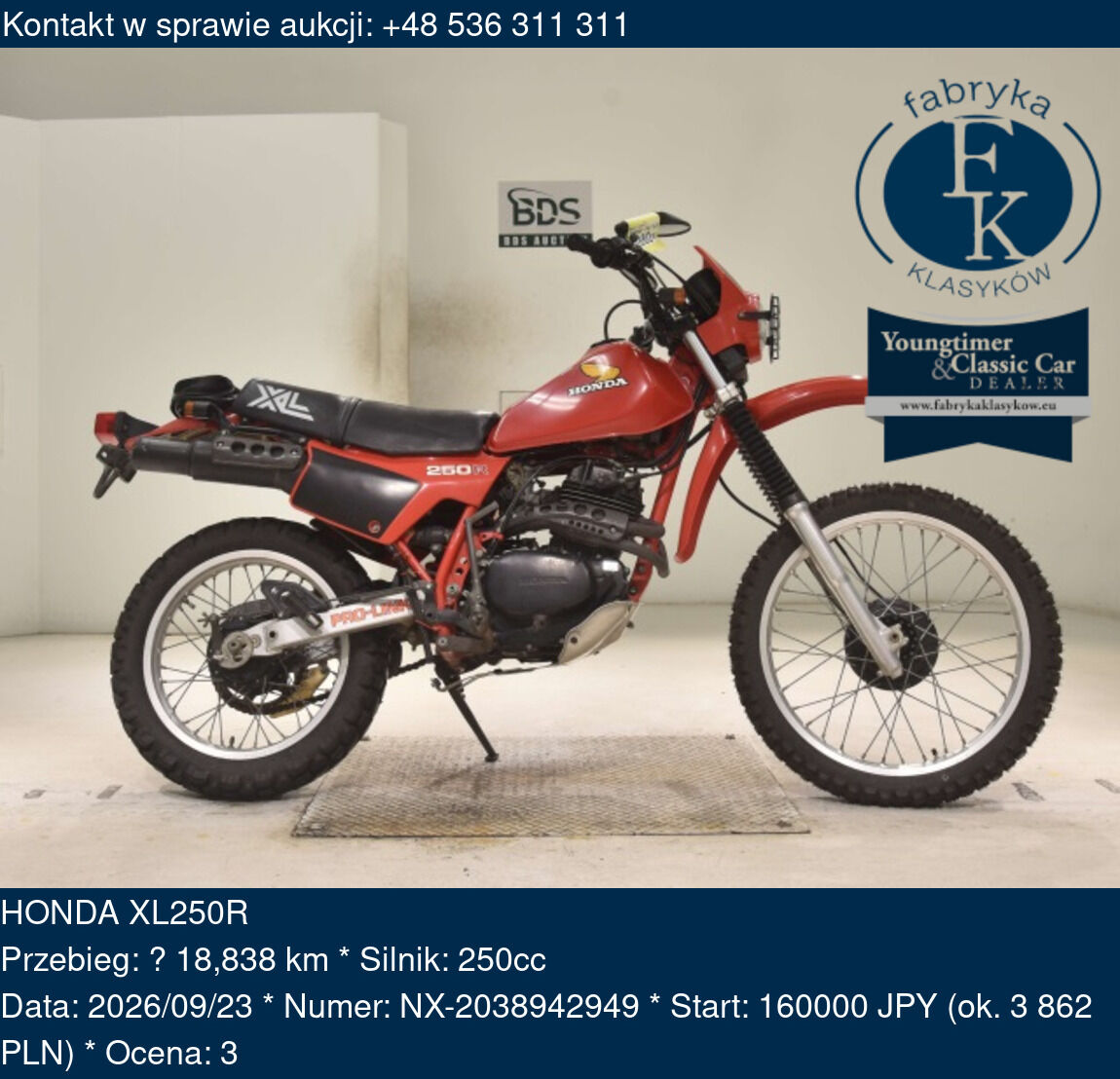 HONDA XL250R  - zdjęcie 2