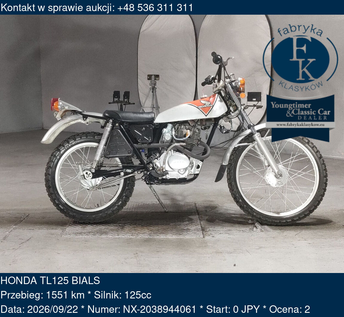 HONDA TL125 BIALS - zdjęcie 2