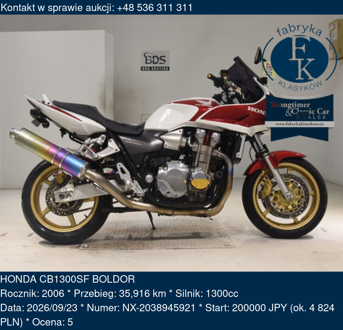 HONDA CB1300SF BOLDOR 2006 - zdjęcie 2