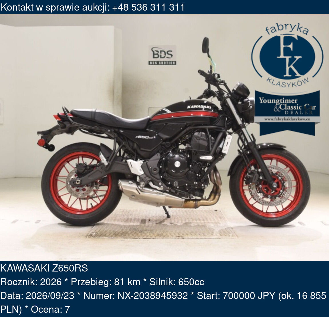 KAWASAKI Z650RS 2026 - zdjęcie 2