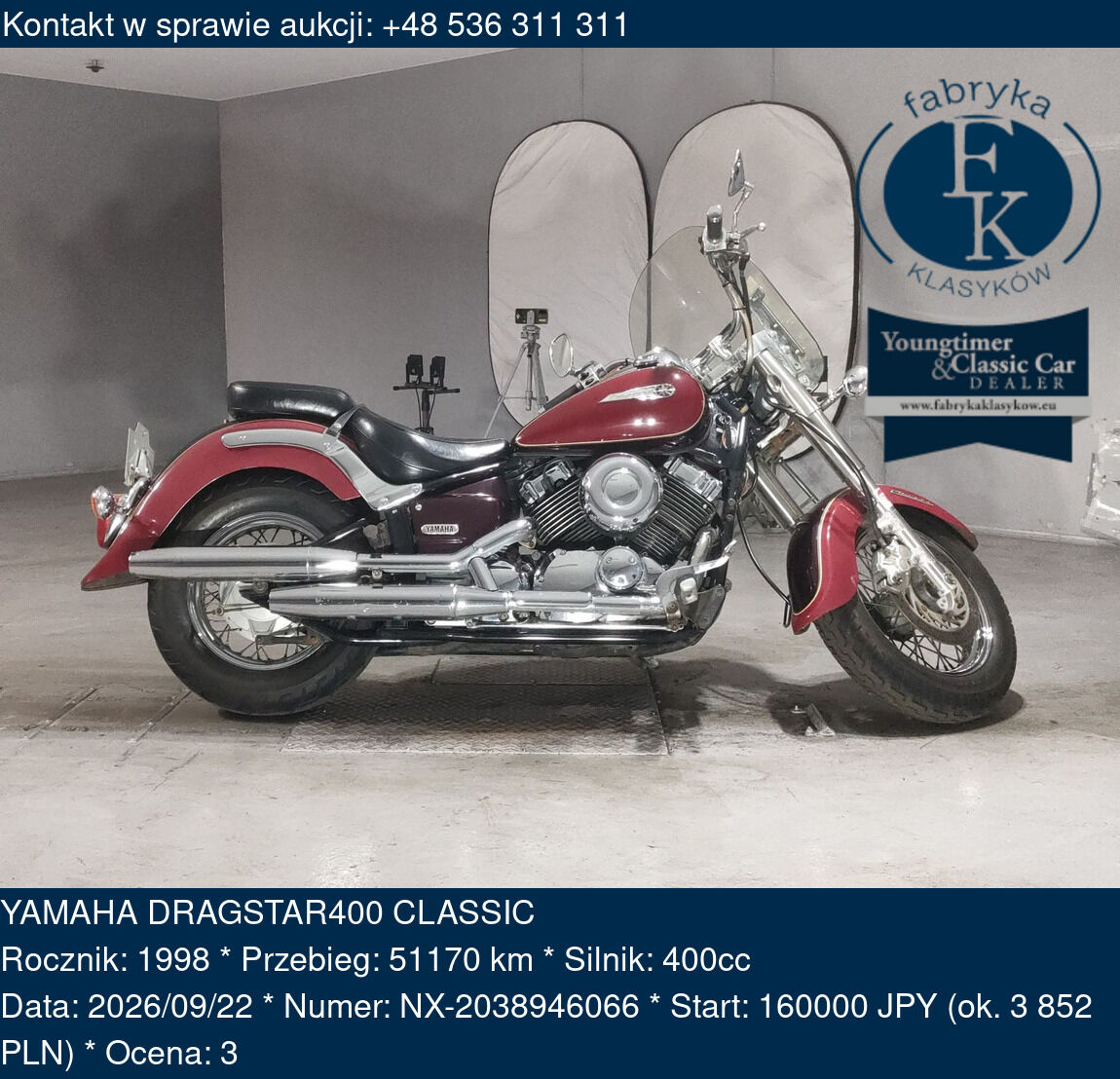 YAMAHA DRAGSTAR400 CLASSIC 1998 - zdjęcie 2