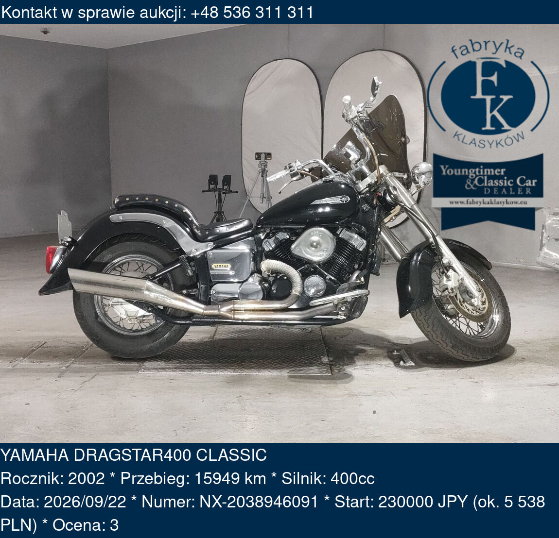 YAMAHA DRAGSTAR400 CLASSIC 2002 - zdjęcie 2