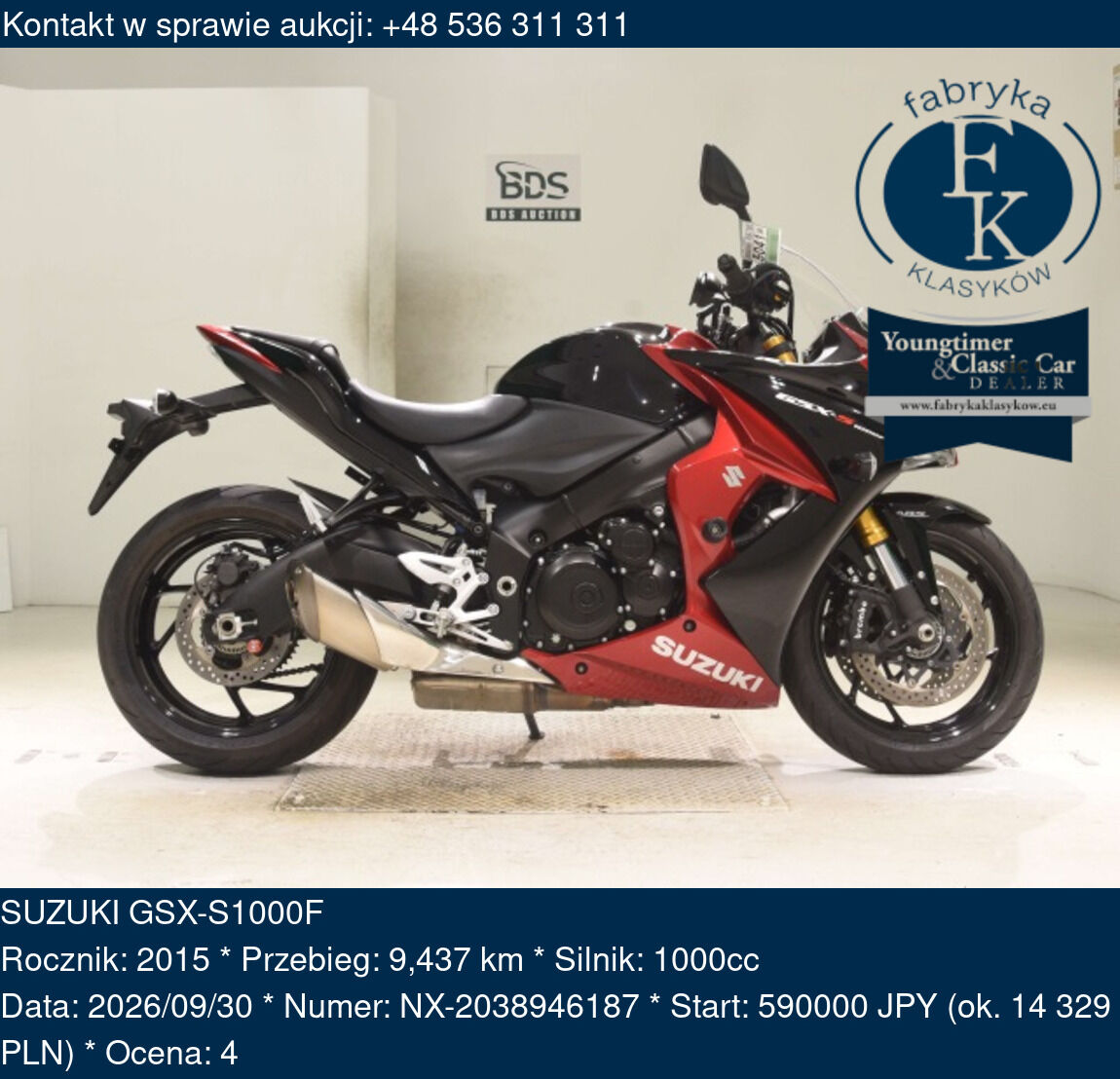SUZUKI GSX-S1000F 2015 - zdjęcie 2
