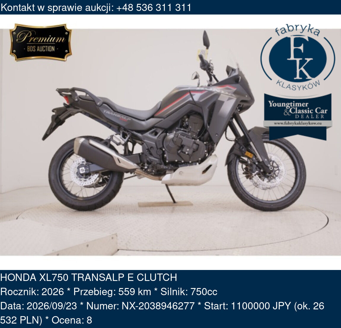 HONDA XL750 TRANSALP E CLUTCH 2026 - zdjęcie 2