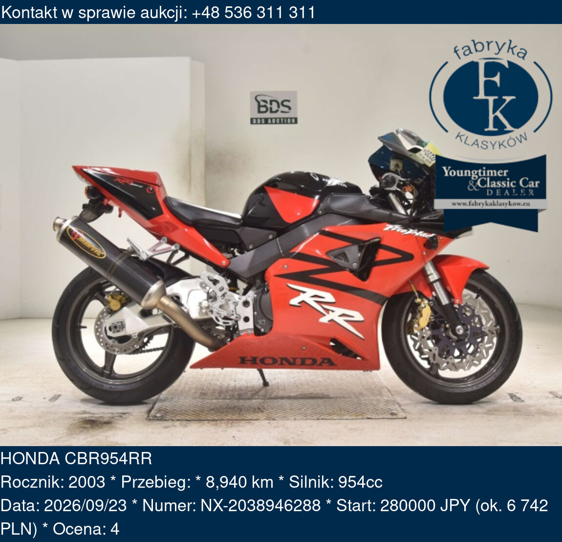 HONDA CBR954RR 2003 - zdjęcie 2