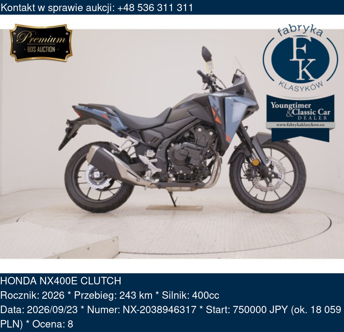HONDA NX400E CLUTCH 2026 - zdjęcie 2