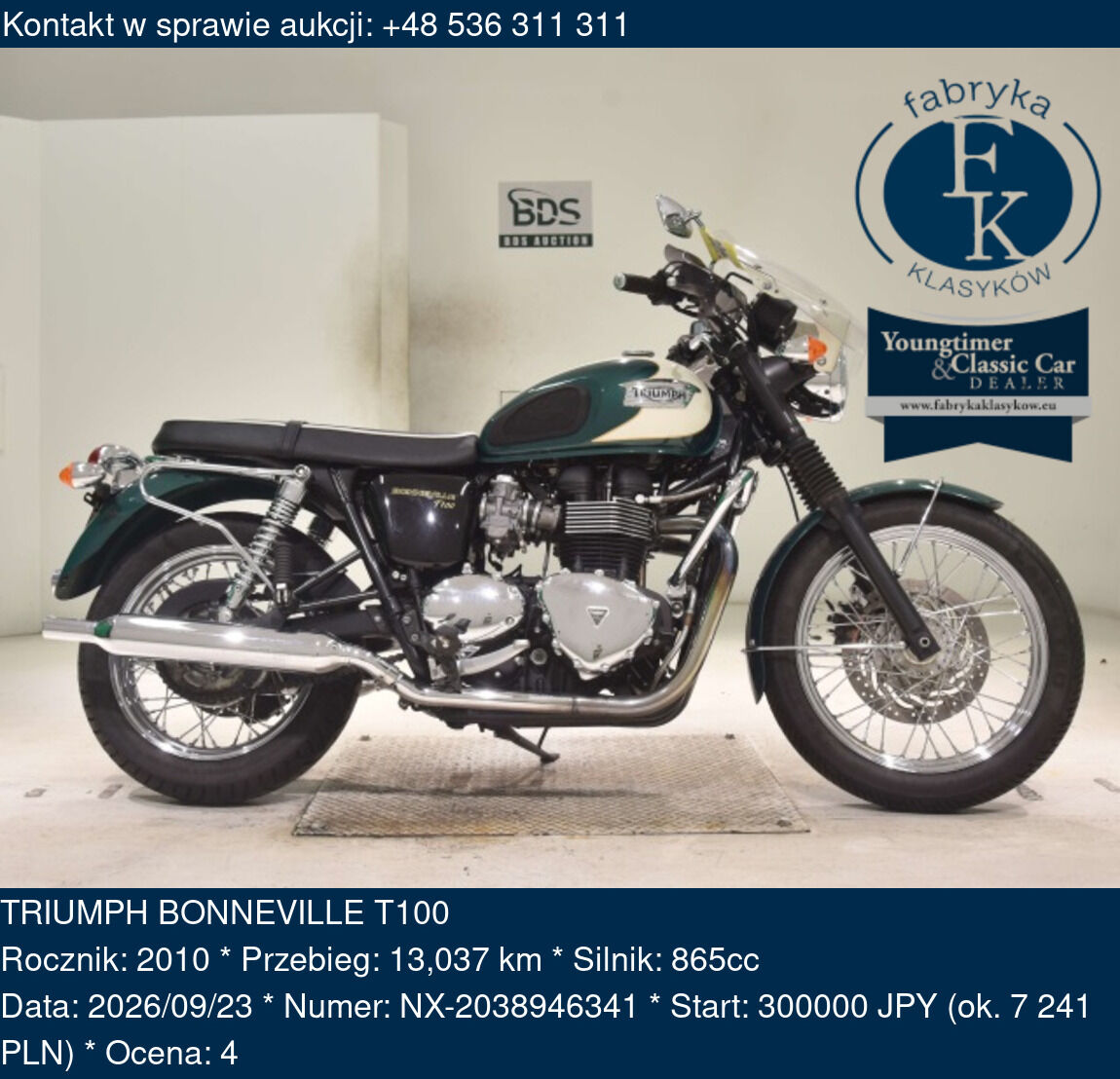 TRIUMPH BONNEVILLE T100 2010 - zdjęcie 2
