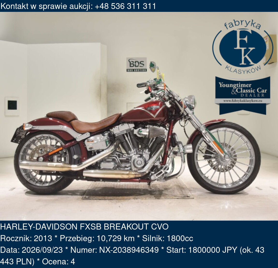 HARLEY-DAVIDSON FXSB BREAKOUT CVO 2013 - zdjęcie 2