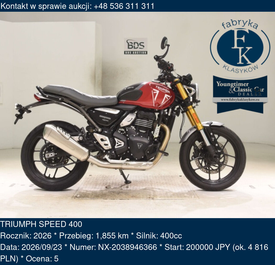 TRIUMPH SPEED 400 2026 - zdjęcie 2