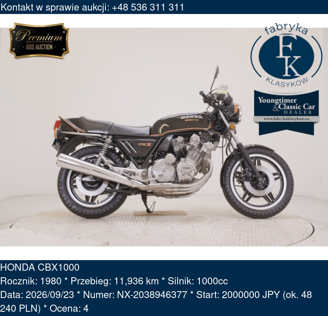 HONDA CBX1000 1980 - zdjęcie 2