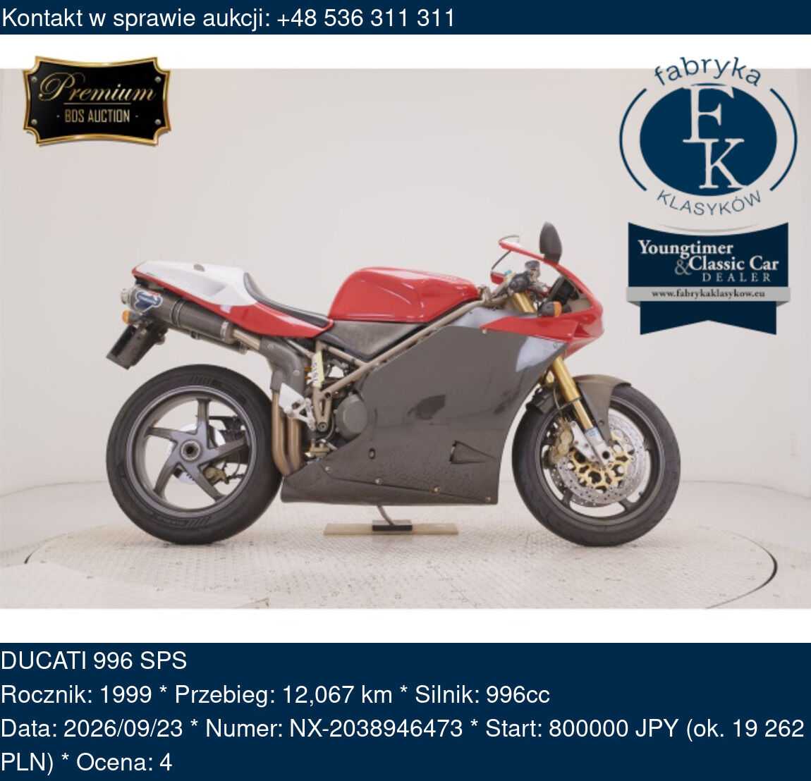 DUCATI 996 SPS 1999 - zdjęcie 2