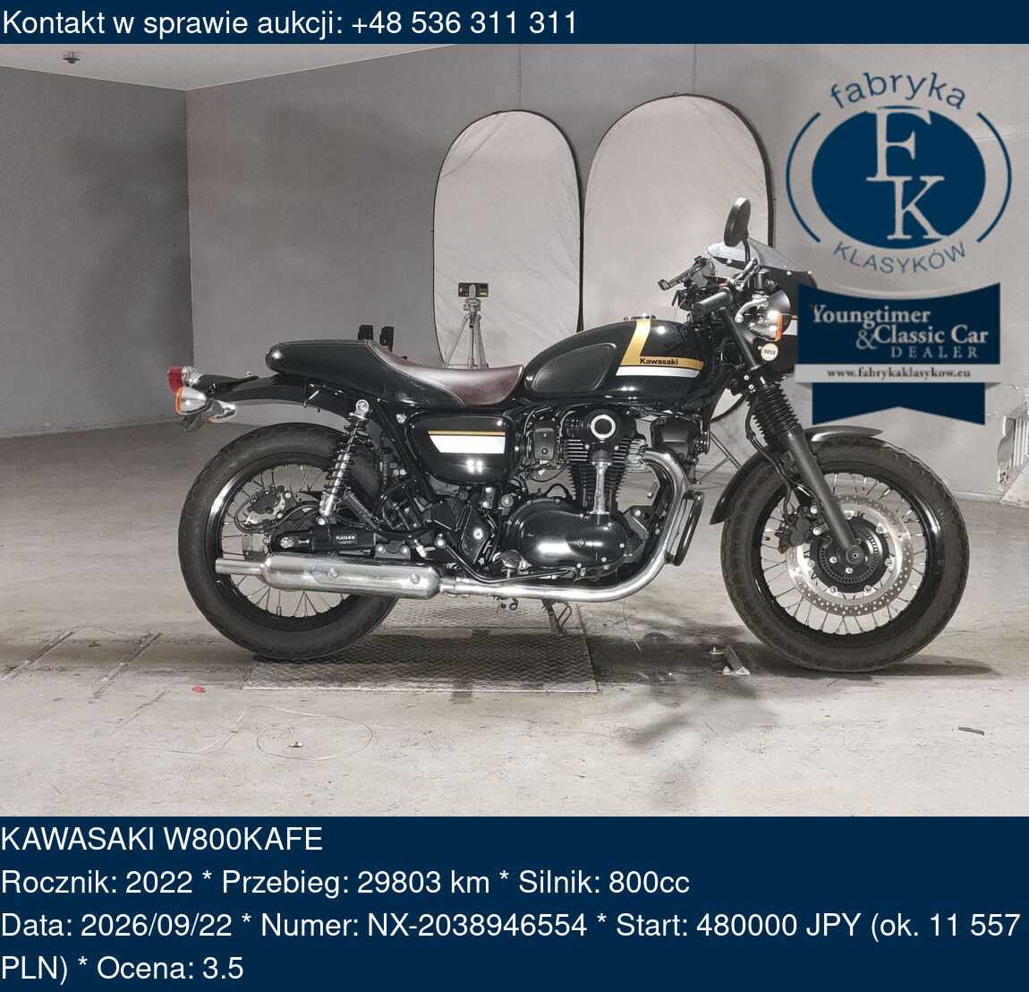 KAWASAKI W800KAFE 2022 - zdjęcie 2