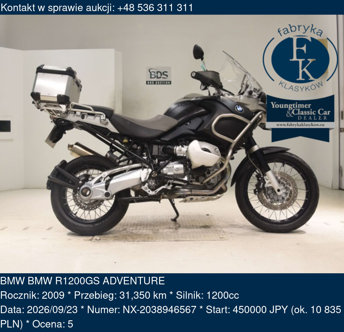 BMW BMW R1200GS ADVENTURE 2009 - zdjęcie 2