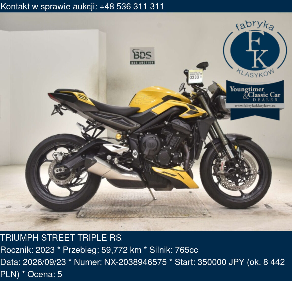 TRIUMPH STREET TRIPLE RS 2023 - zdjęcie 2