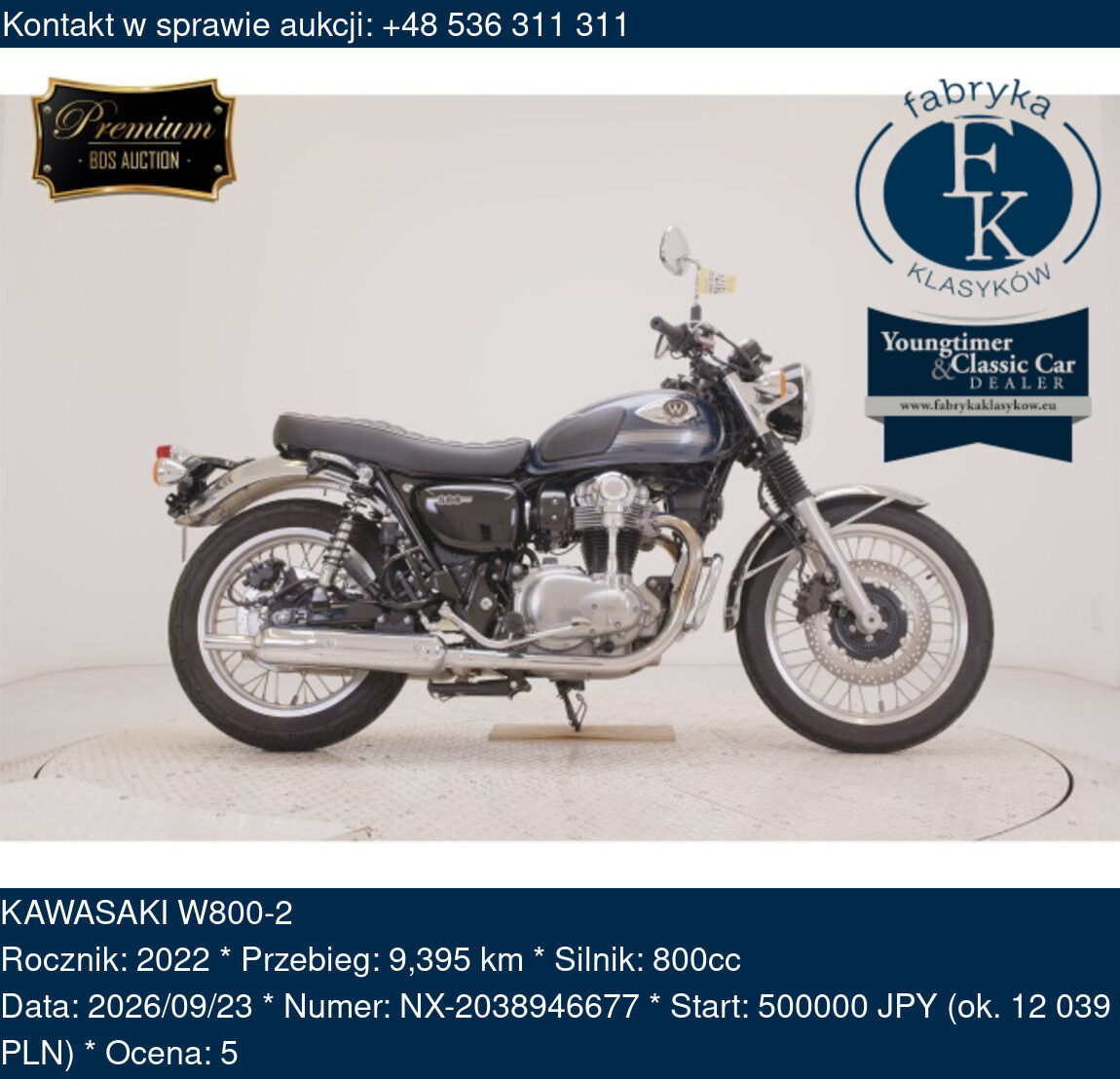 KAWASAKI W800-2 2022 - zdjęcie 2