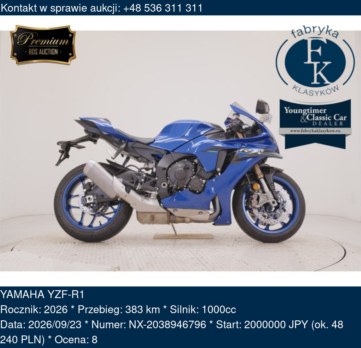 YAMAHA YZF-R1 2026 - zdjęcie 2