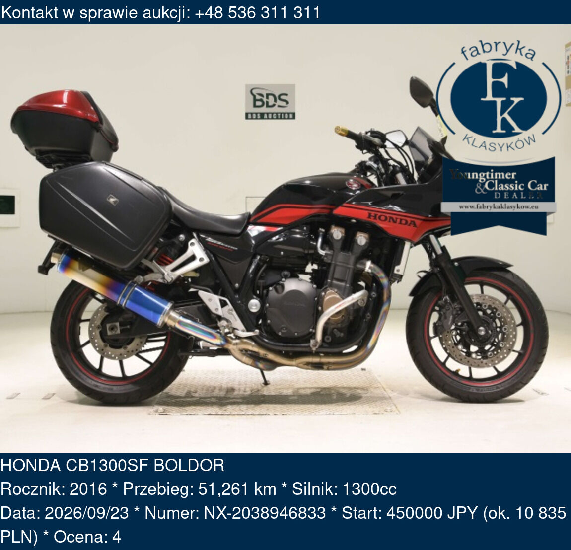 HONDA CB1300SF BOLDOR 2016 - zdjęcie 2