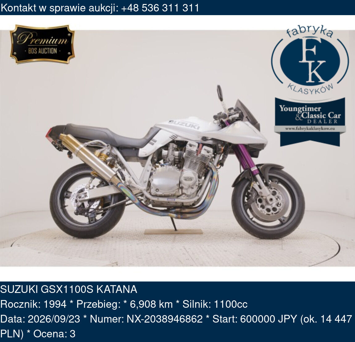 SUZUKI GSX1100S KATANA 1994 - zdjęcie 2