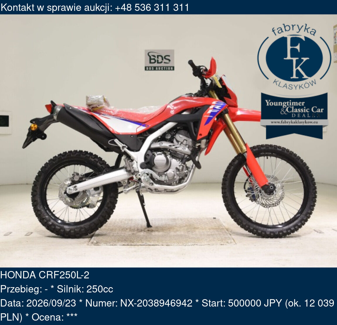 HONDA CRF250L-2  - zdjęcie 2