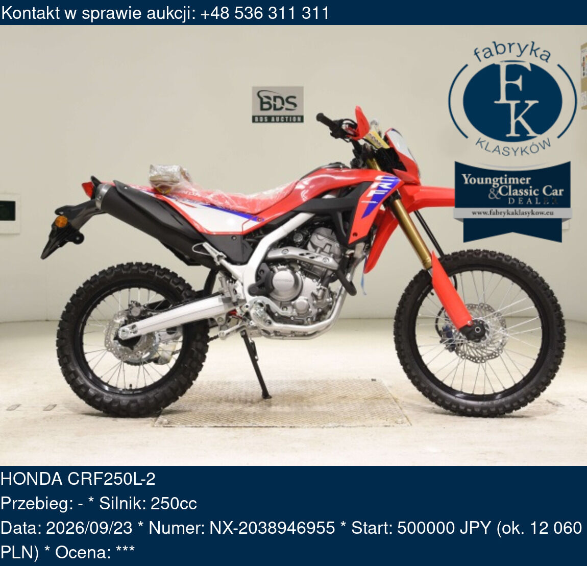 HONDA CRF250L-2  - zdjęcie 2