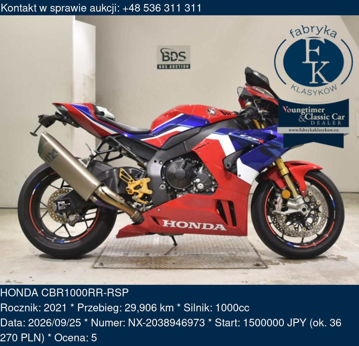 HONDA CBR1000RR-RSP 2021 - zdjęcie 2