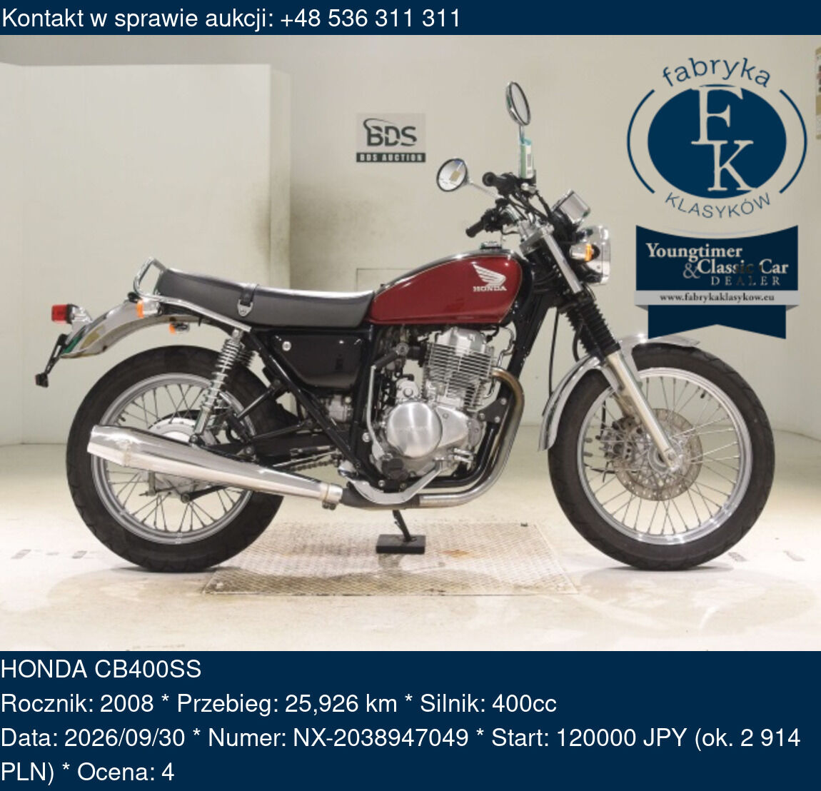 HONDA CB400SS 2008 - zdjęcie 2