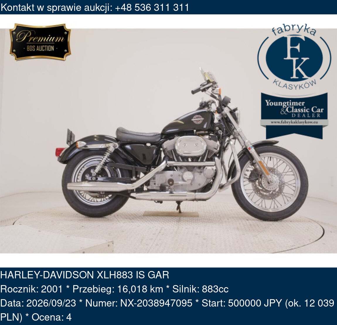 HARLEY-DAVIDSON XLH883 IS GAR 2001 - zdjęcie 2