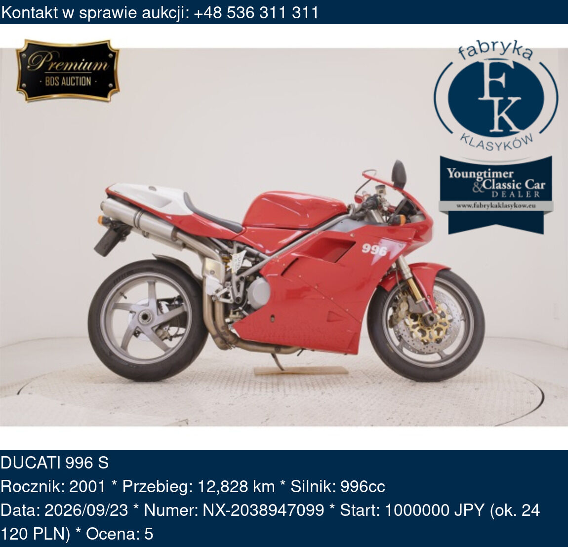 DUCATI 996 S 2001 - zdjęcie 2