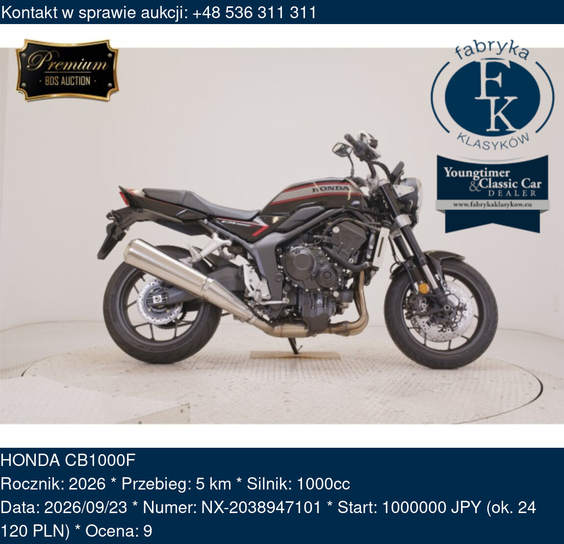 HONDA CB1000F 2026 - zdjęcie 2